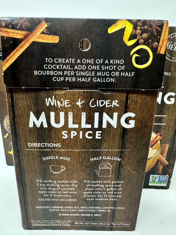 Mulling Spices Cider or Wine Cocktail Loose Spice Mix Urban Accents 1.25oz x 6Pk