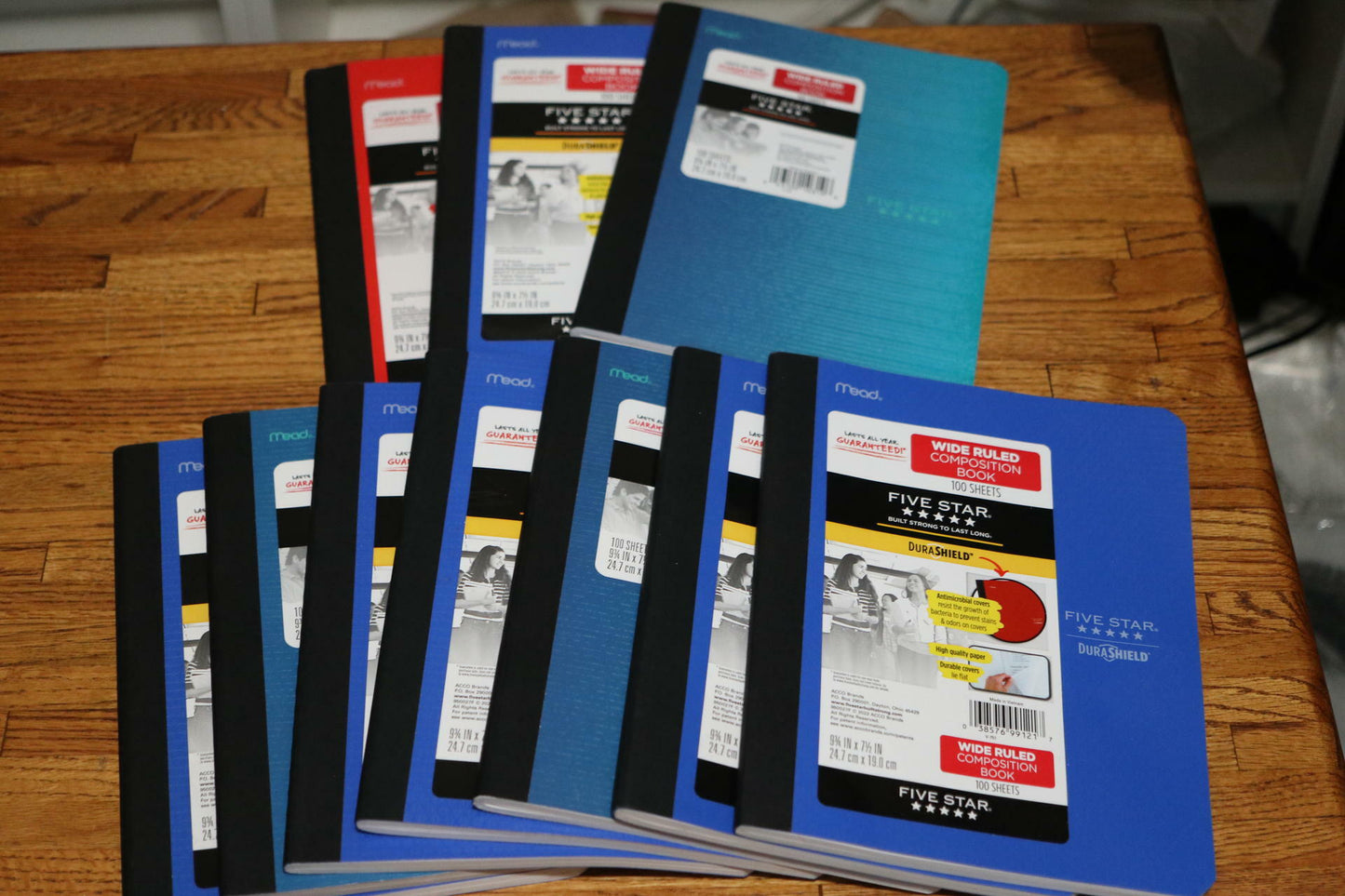 Lot 10 Five Star Wide Ruled Composition Notebook 100 Sheets 3 Designs Varieties