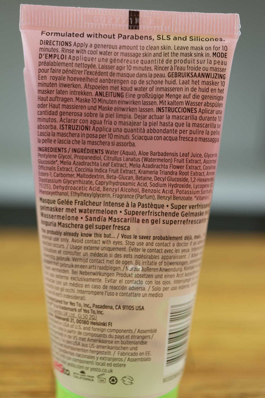 2 Pk Yes To Watermelon Light Hydration Super Fresh Jelly Mask for All Skin Types