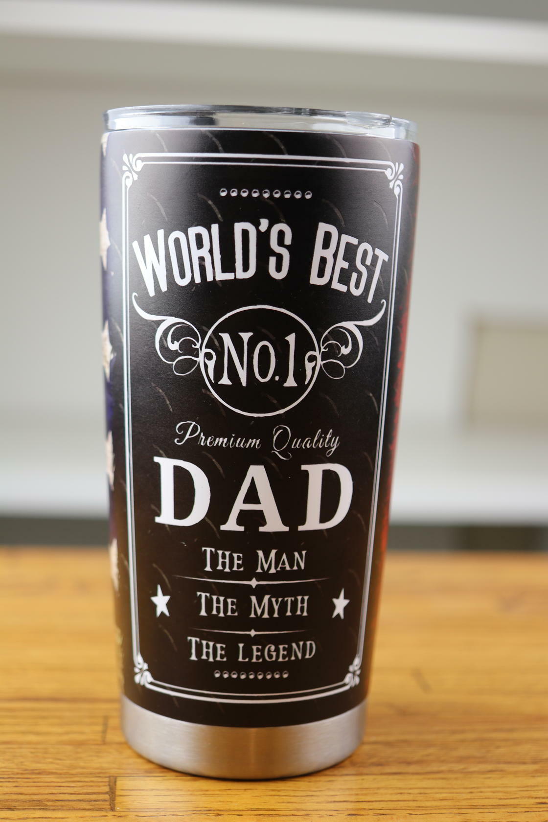 American Flag World's Best No. 1 Dad Anniversary Birthday Holiday 20oz Tumbler