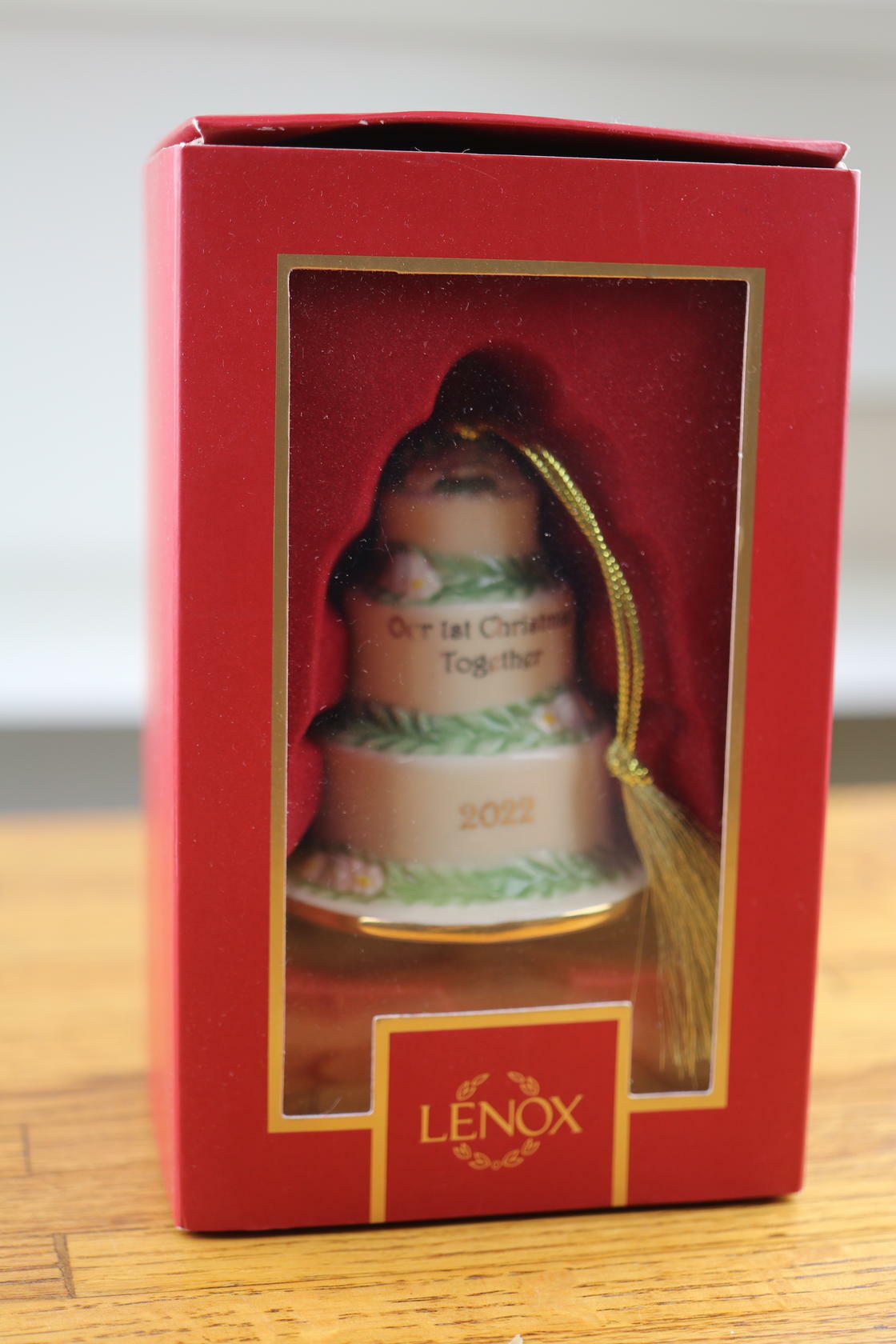 NEW - Lenox 2022 Our First Christmas Together Cake Ornament