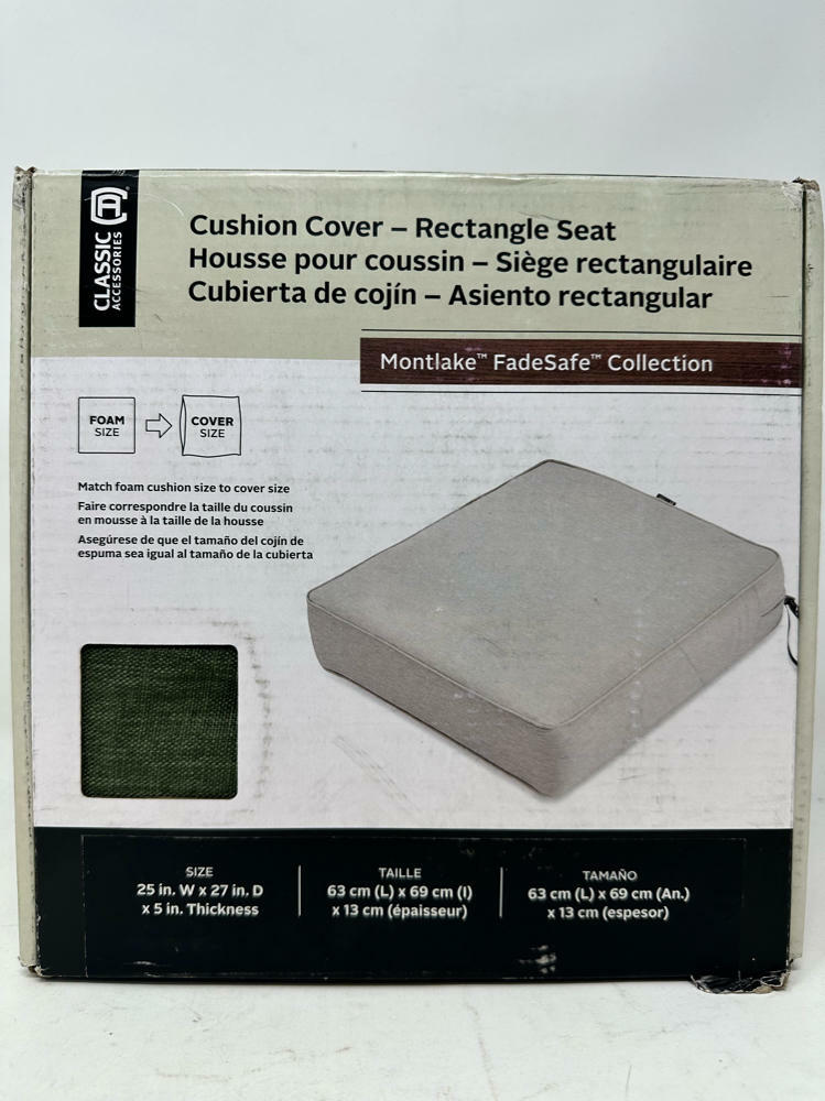 Classic Accessories Montlake Patio Seat Cushion Slip Cover,Heather Fern In Color