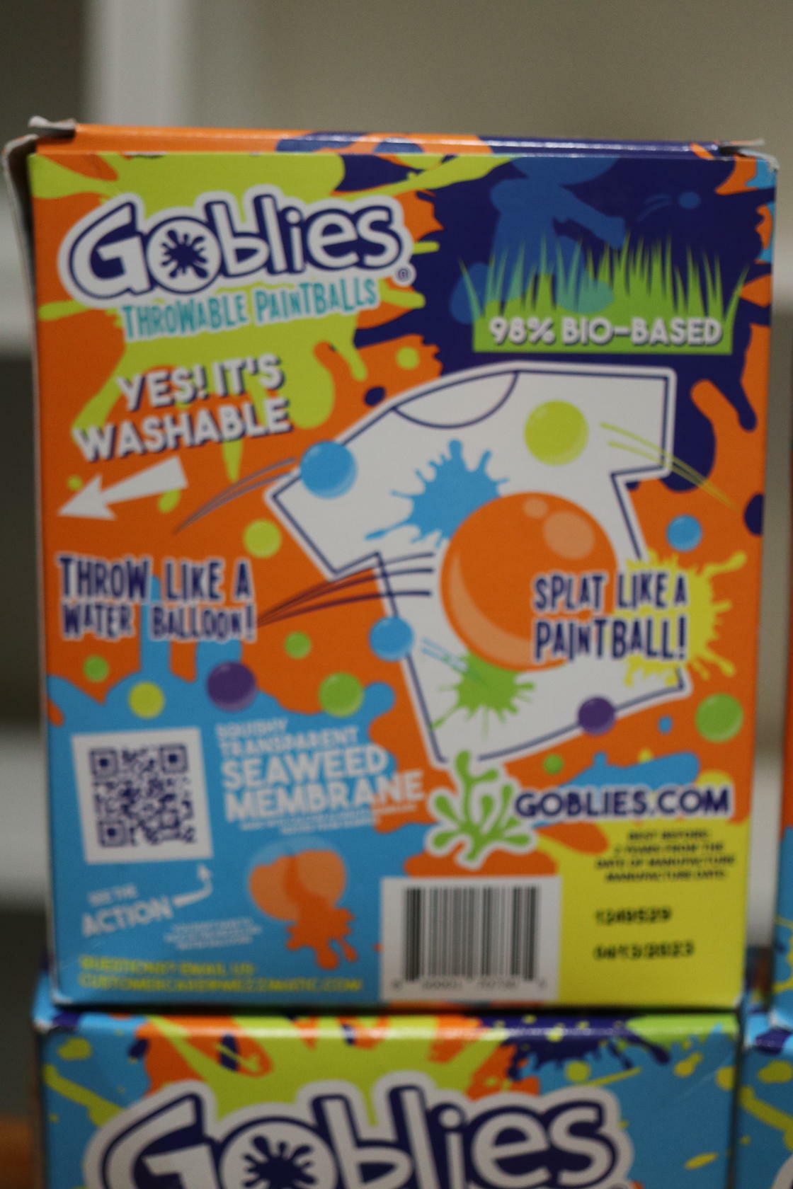 Goblies Throwable Paintballs Washable Bio-Based 40 Ct Per Box TOTAL 160 Orange
