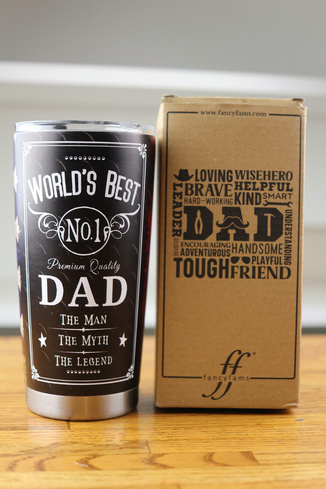 American Flag World's Best No. 1 Dad Anniversary Birthday Holiday 20oz Tumbler
