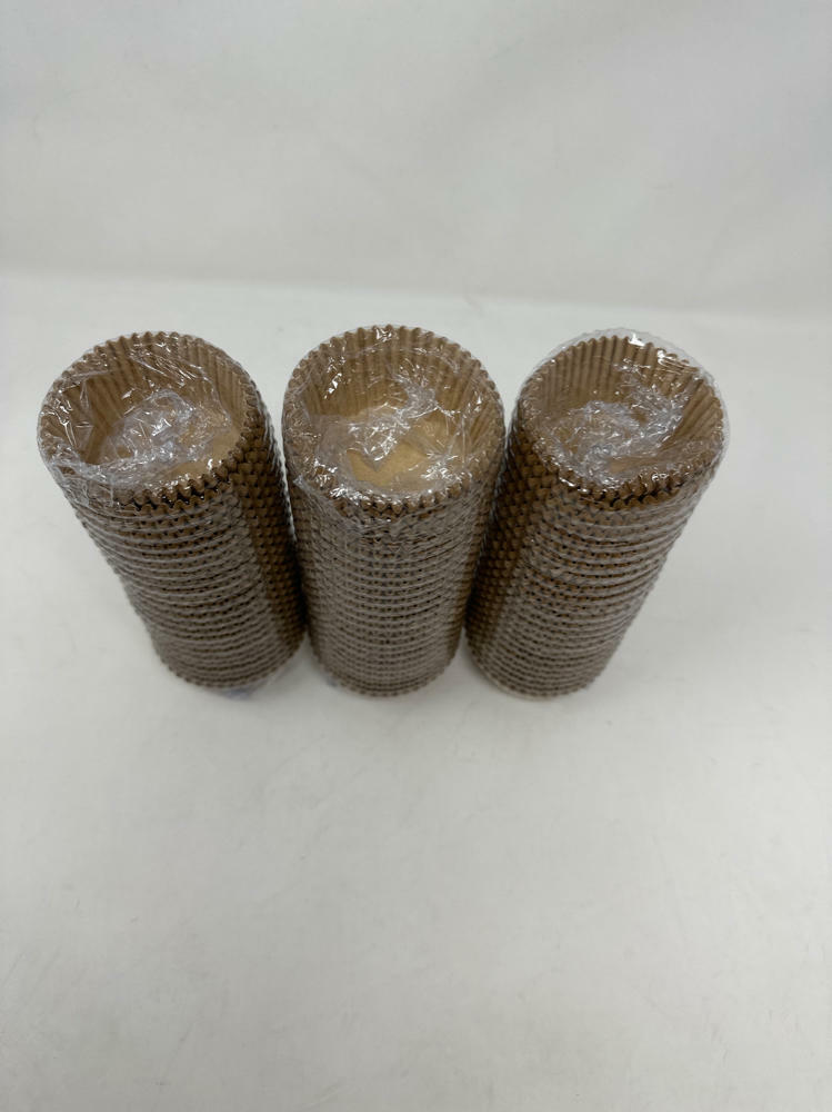 3 Pack 600 Pcs Cupcake/Muffin Liners for Baking Brown(Standard Size)