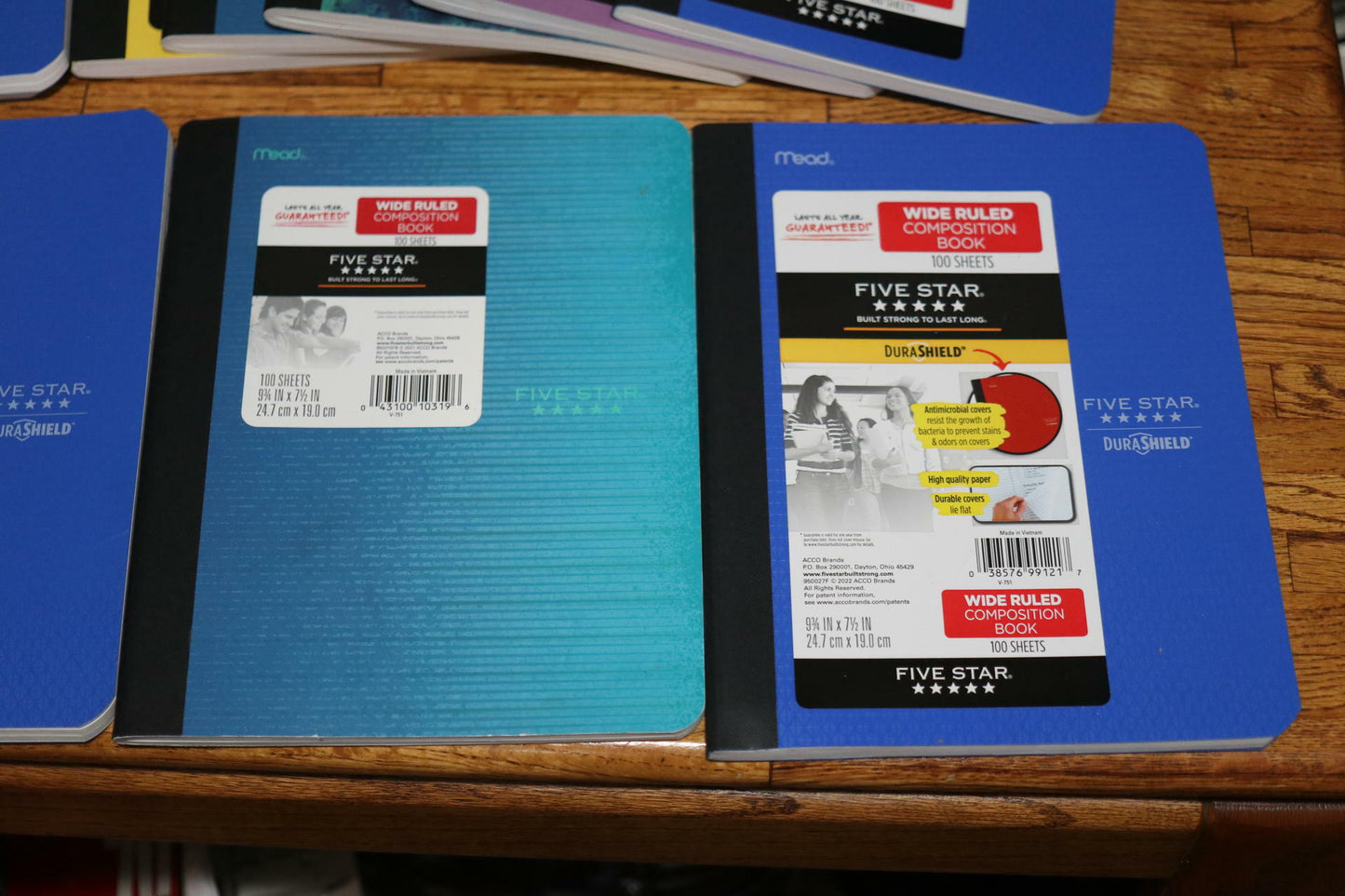 Lot of 10 - Five Star 100 Sheets Wide Ruled Composition Book 5 Designs Variety