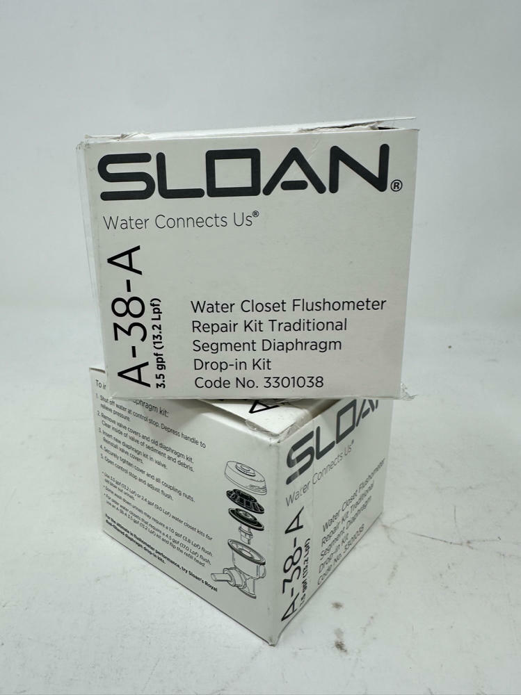 Sloan A-38-A Regal Water Saver Repair Kit Black Plastic NO.3301038 (2Pack)