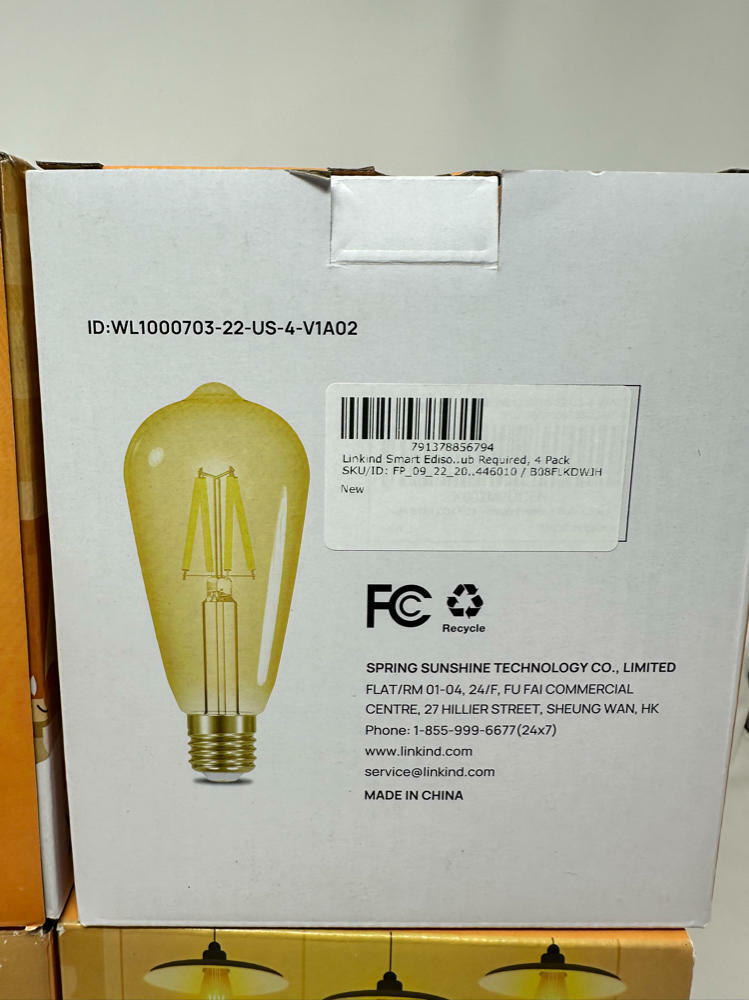 4 Pack Linkind Vintage Smart Filament Edison Bulbs, WiFi LED E2645W