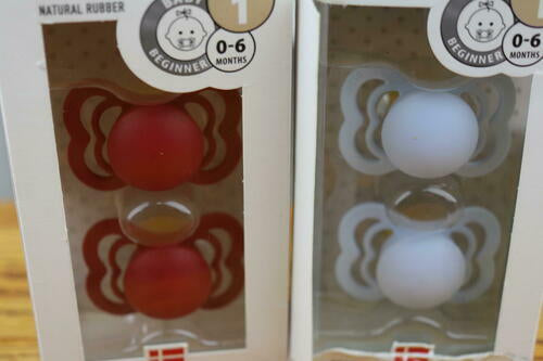 2 pack Bibs Supreme Collection Natural Rubber + latex Pacifier 0-6 mo. Sz. 1