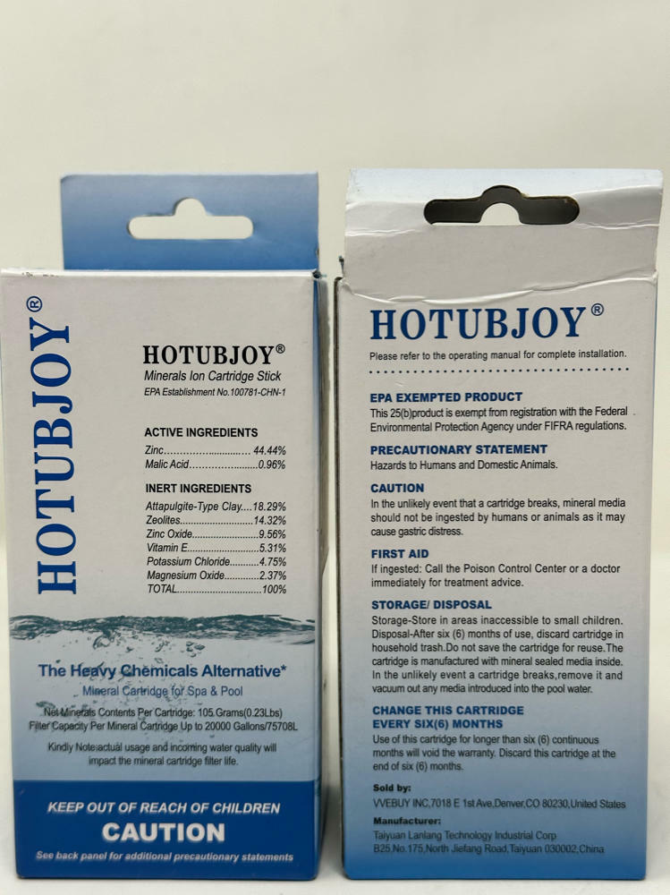 2 Pack HOTUBJOY 20K Gallons Pool Pump Mineral Cartridge Filter Stick (Blue)