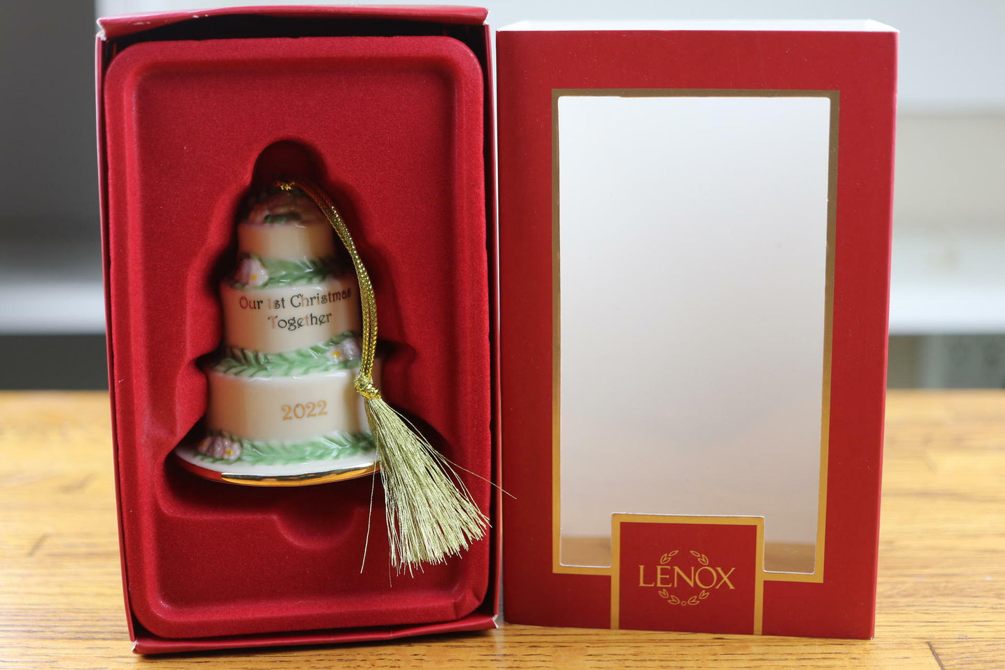 NEW - Lenox 2022 Our First Christmas Together Cake Ornament