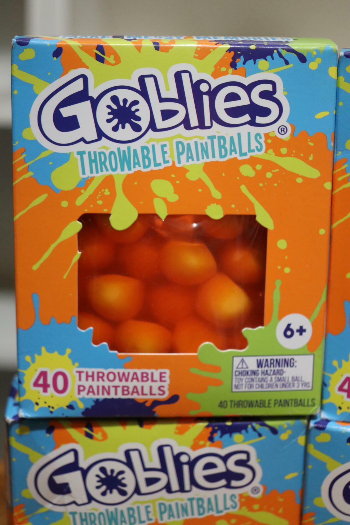 Goblies Throwable Paintballs Washable Bio-Based 40 Ct Per Box TOTAL 160 Orange