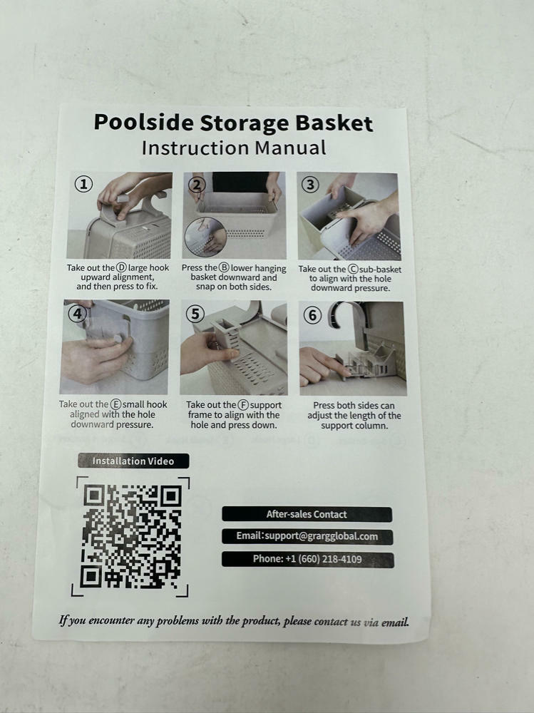 Poolside large Capacity Storage Basket (Grey)