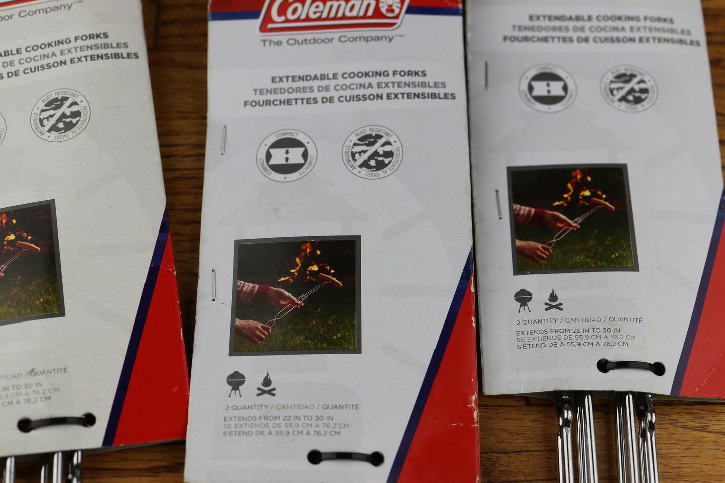 3 pack new of 2 piece each 6 total Coleman FORK EXTENDABLE COOKING 2P