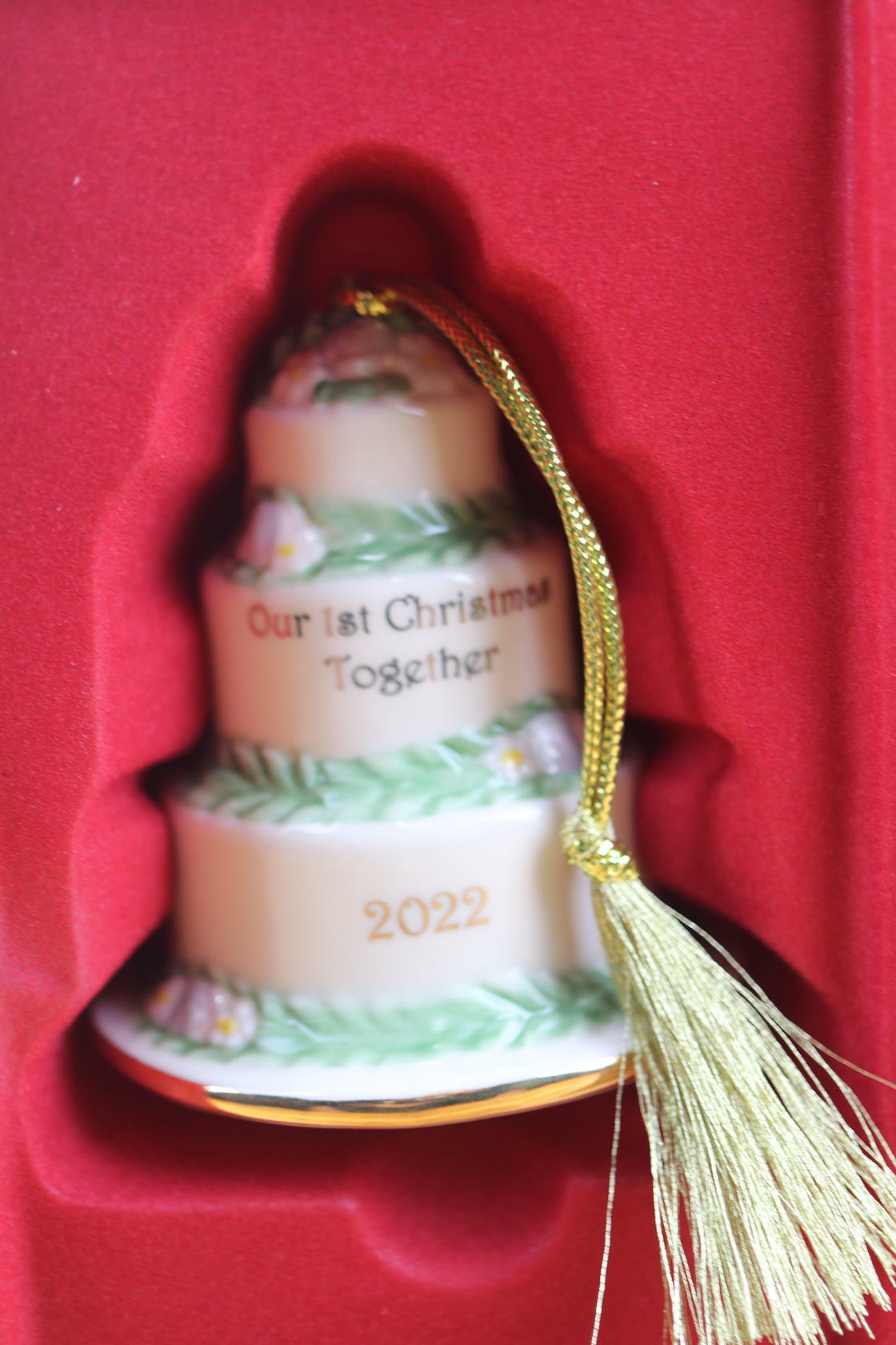 NEW - Lenox 2022 Our First Christmas Together Cake Ornament