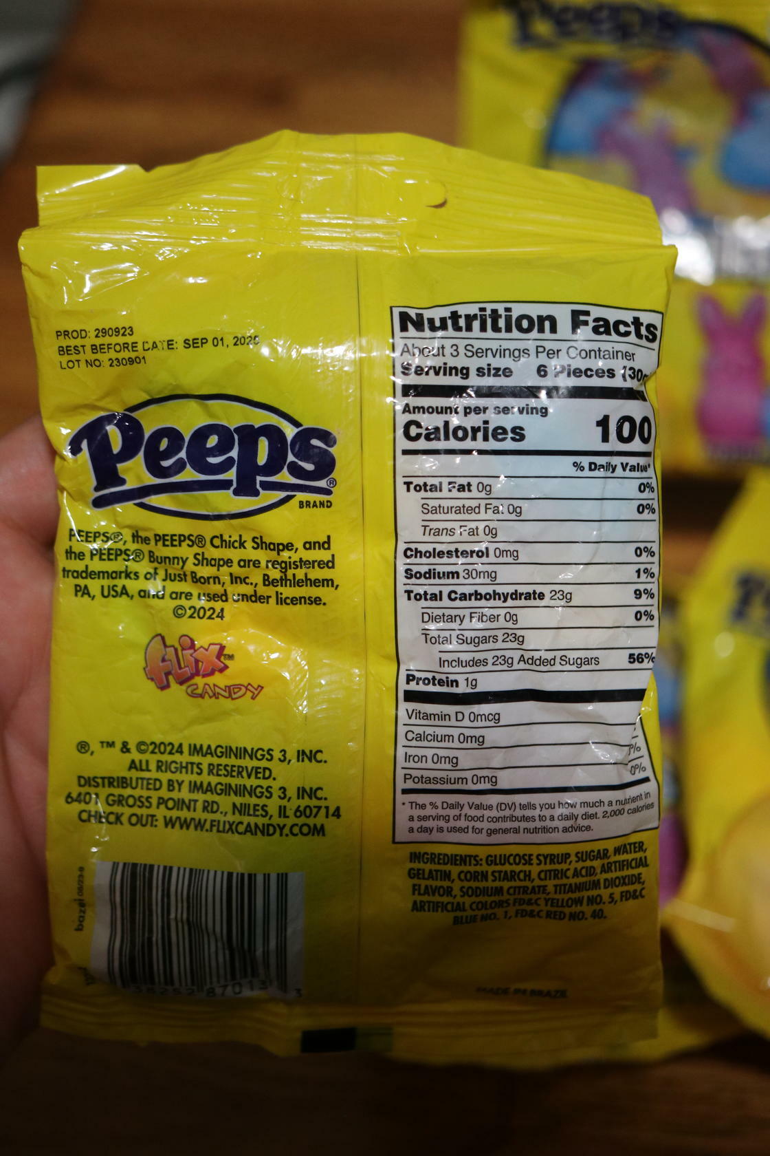 7 Pack Peeps Gummie 3.75oz Bag Chick & Bunny Gummy Easter Basket Candy