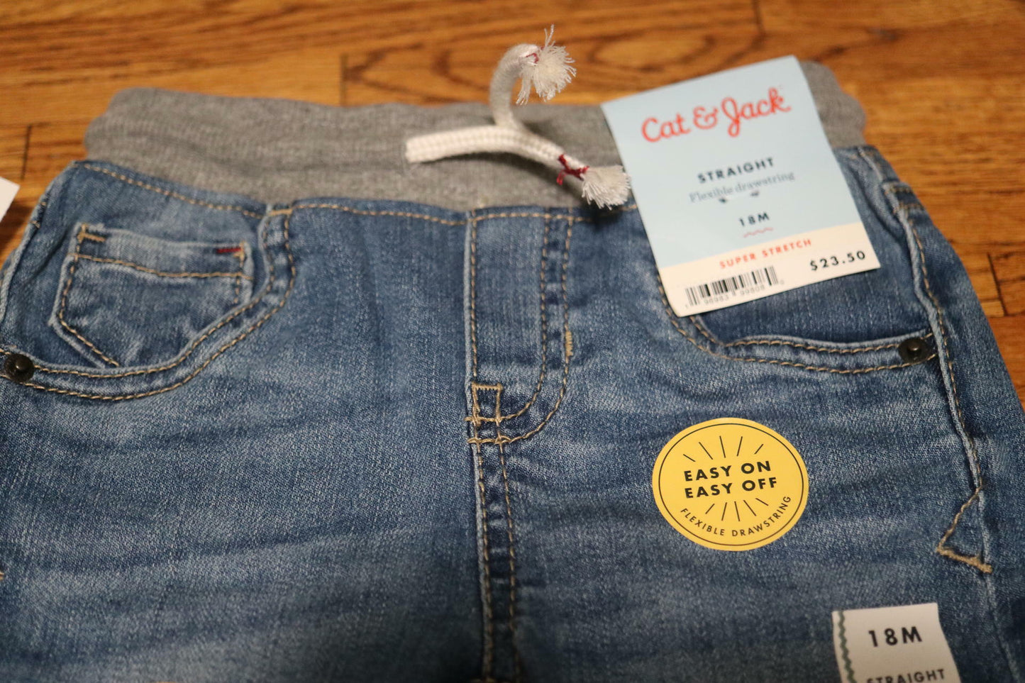 Toddler Boys' 4pk Solid Pull Over Pants - Cat & Jack Medium Wash 18M 3 Pants NEW