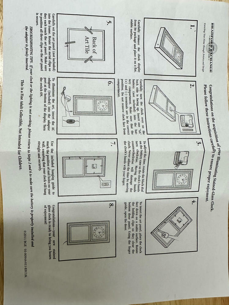 The Bradford Exchange Home Decor Antique Stained-Glass Clock (6 Pieces)