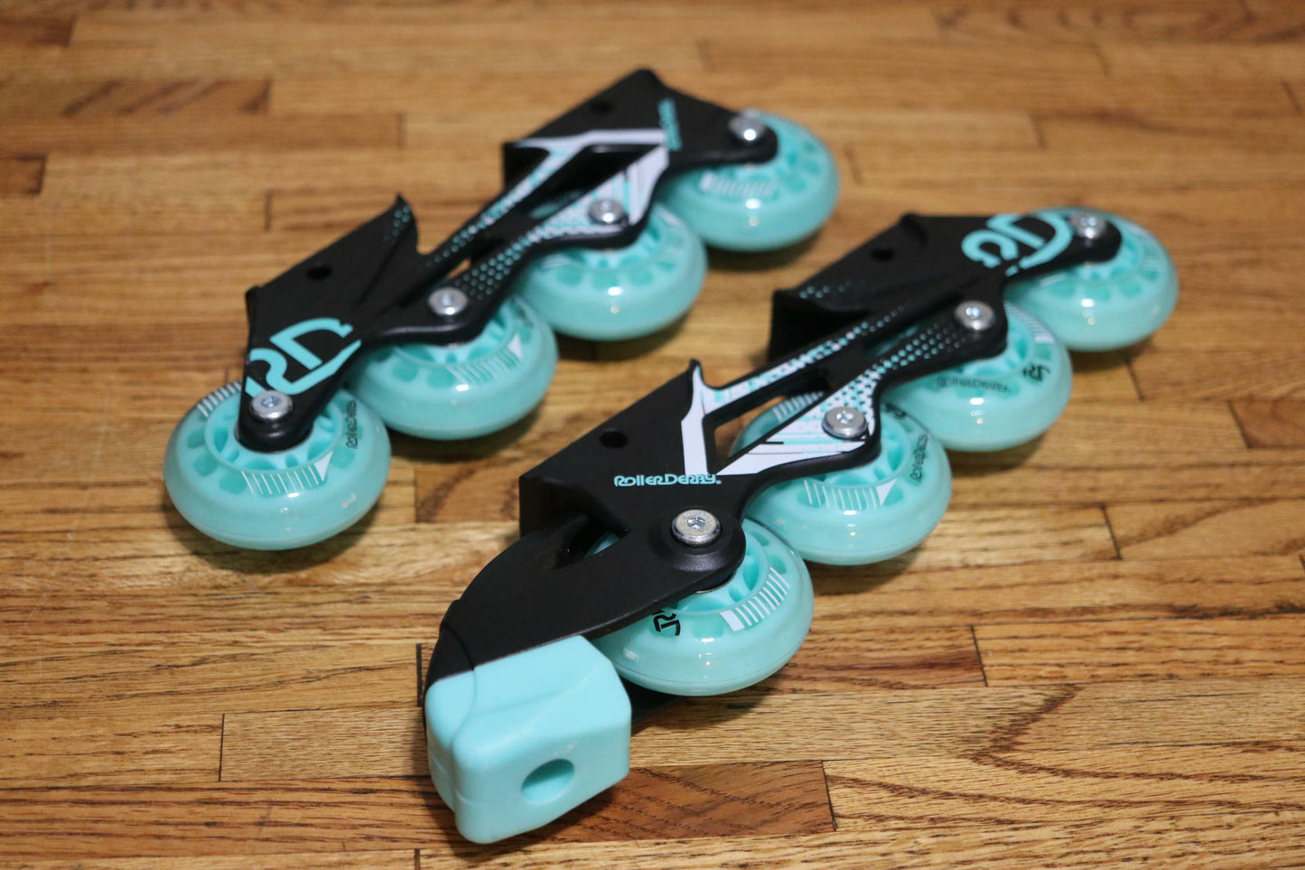 Replacement Wheels Teal Inline Youth Skates Adjustable Roller Blades 90mm Wheels