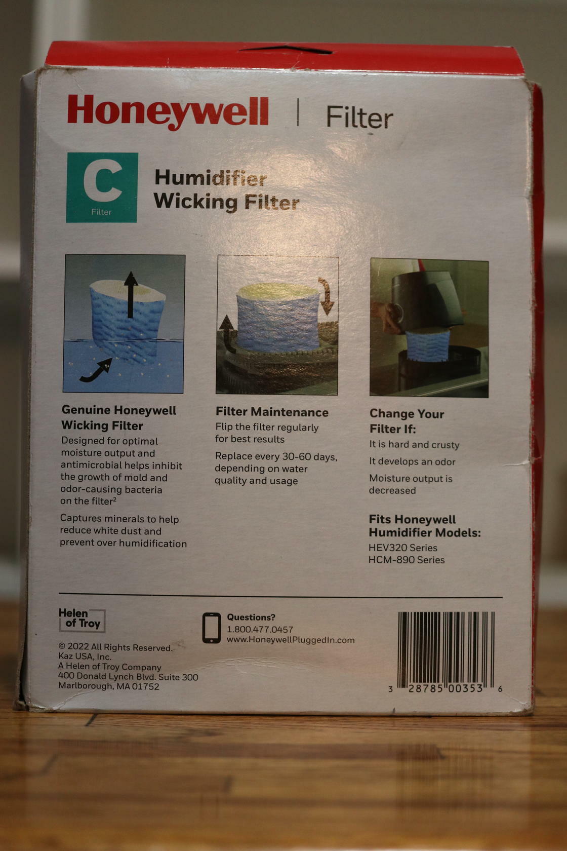 Honeywell C Replacement Filter - Humidifier Wicking Filter - Contains 1 Filter