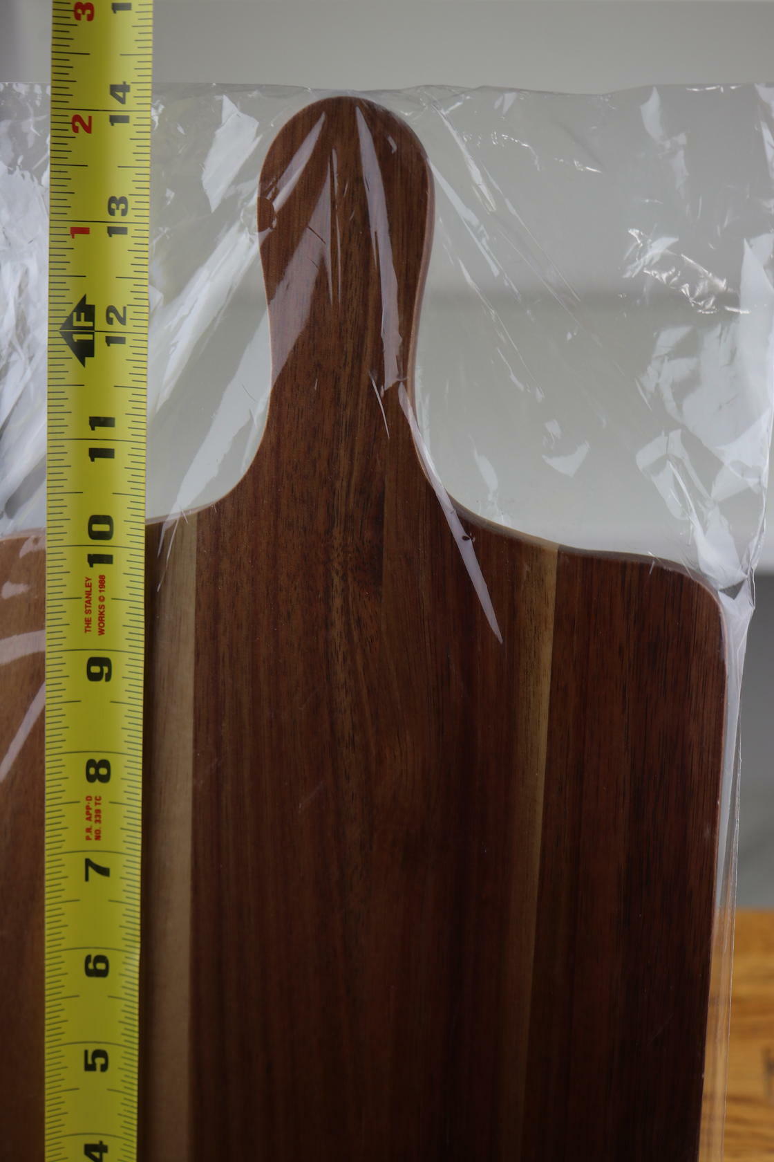 Wood Cutting Board with Handle 14" x 7.5" Inch, Serving Tray, Charcuterie Paddle