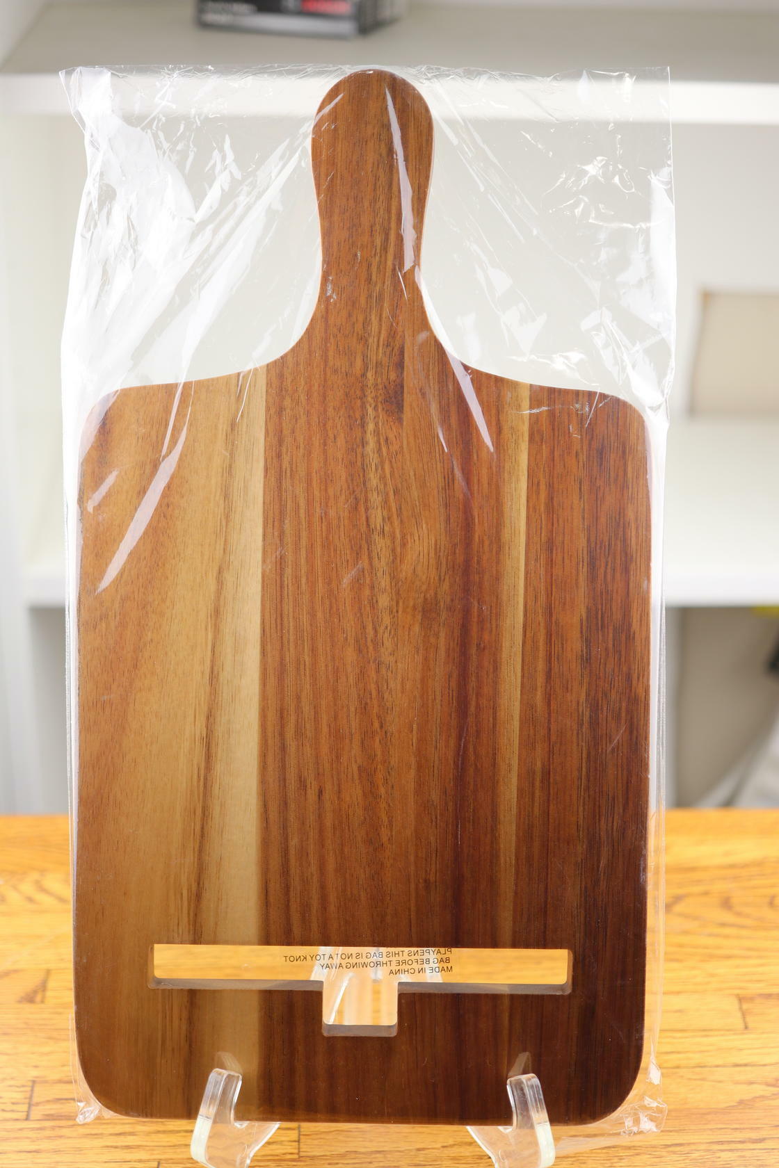 Wood Cutting Board with Handle 14" x 7.5" Inch, Serving Tray, Charcuterie Paddle