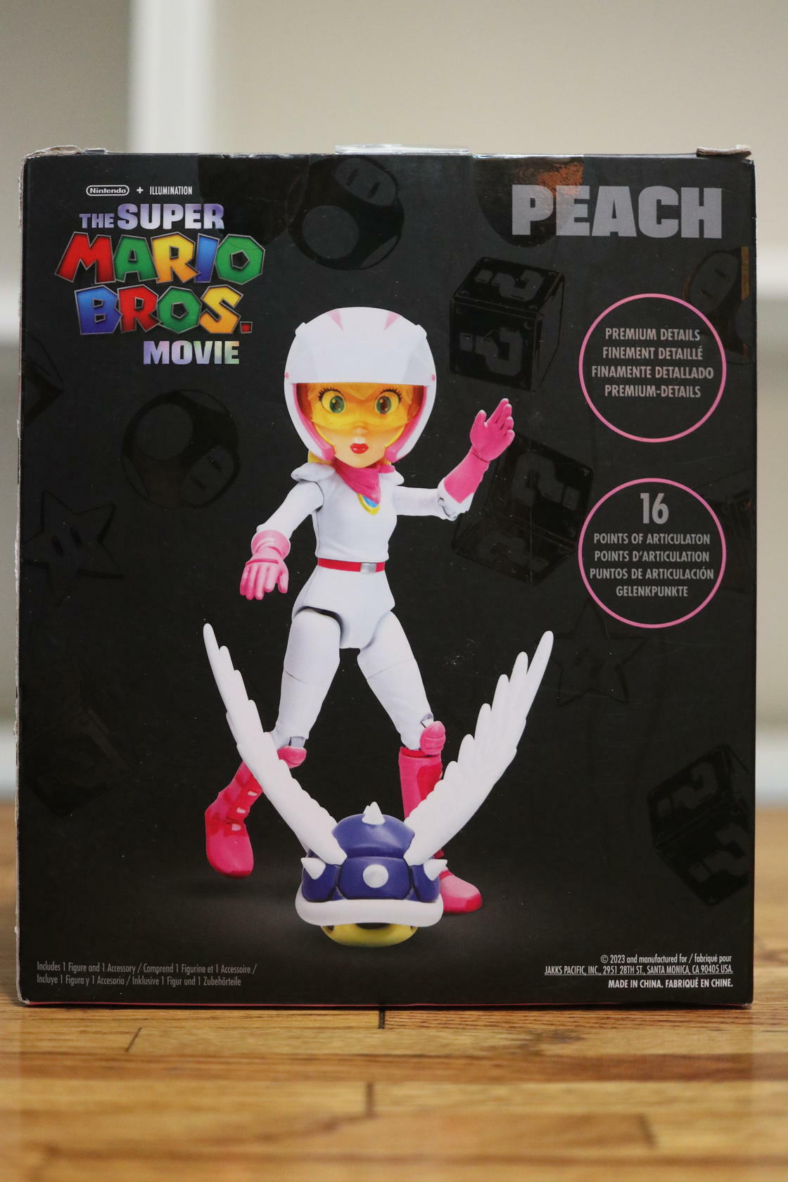 Super Mario Bros Action Figure Series 2 Peach in Motorcycle Outfit w/Blue Shell