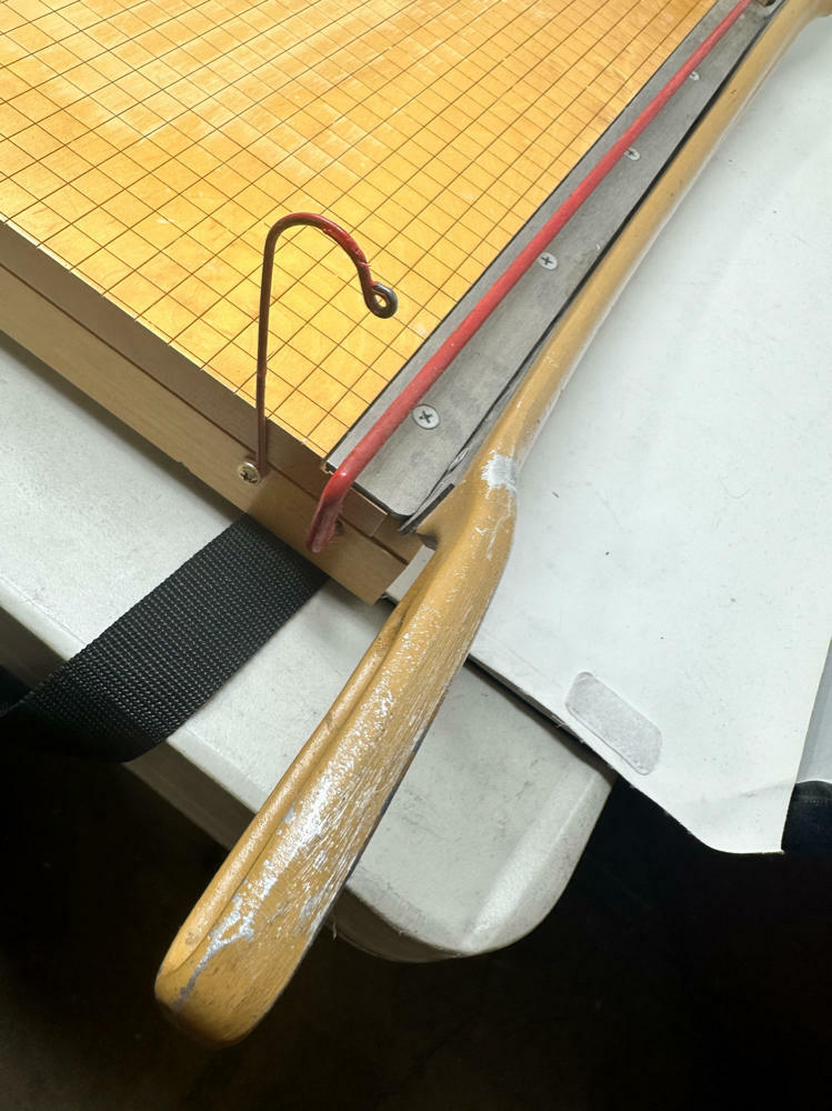 Vintage Ingento Wood Paper Cutter W/ Cast Iron Cutter NO.1152-18" Style B