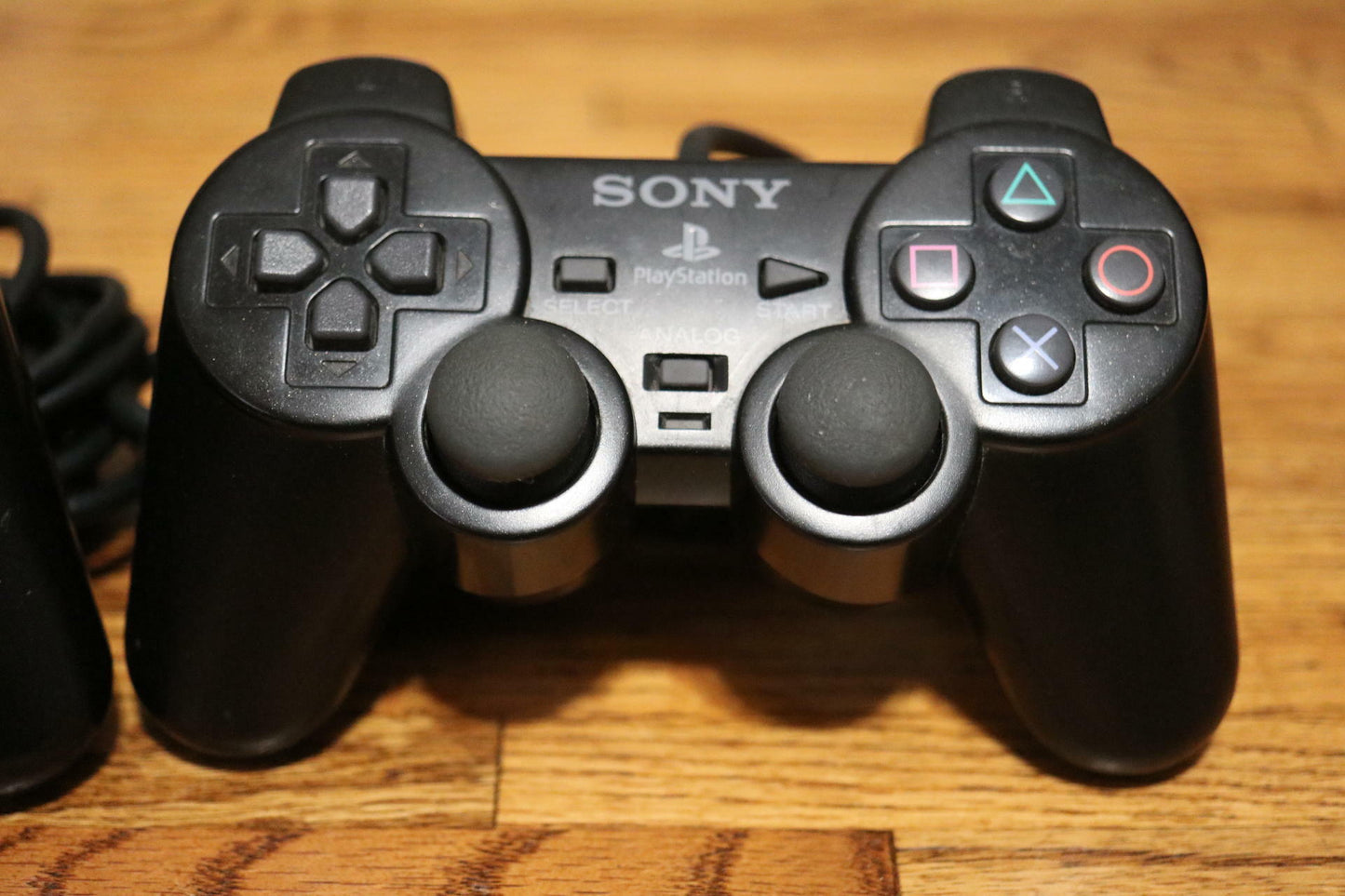 Lot of 2 - Playstation 2 PS2 Dual shock controller Black As Is Parts