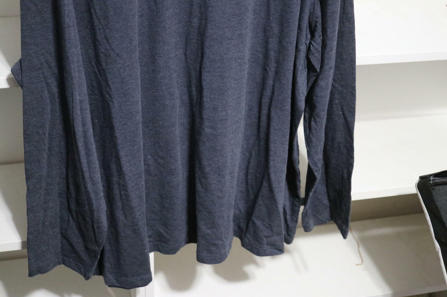 Men's Every Wear Big & Tall Crewneck Long Sleeve T-Shirt Heathered Navy Blue 4XL