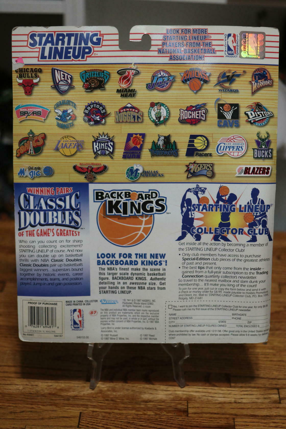 John Stockton Karl Malone 1997 Classic Doubles Starting Lineup Utah Jazz