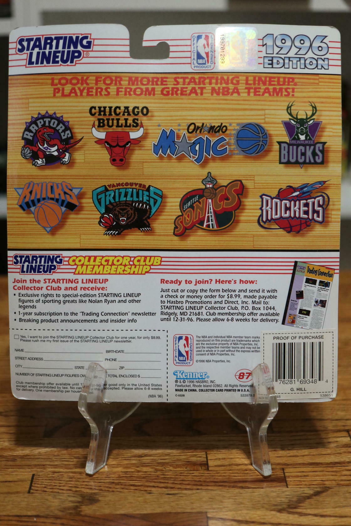 1996 Starting Lineup SLU Action Figure Extended Grant Hill - Detroit Pistons NIP