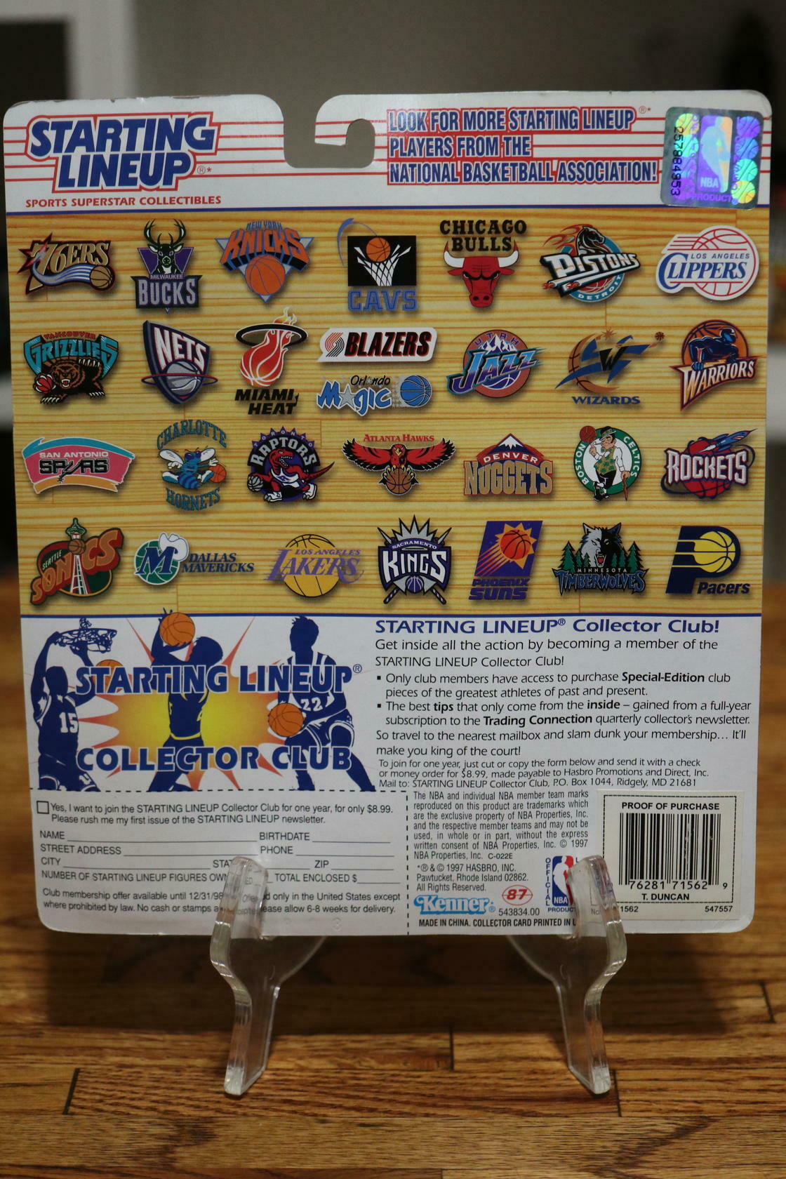 🏀1997 KENNER SLU Starting Lineup Extended Series TIM DUNCAN🏀 San Antonio Spurs