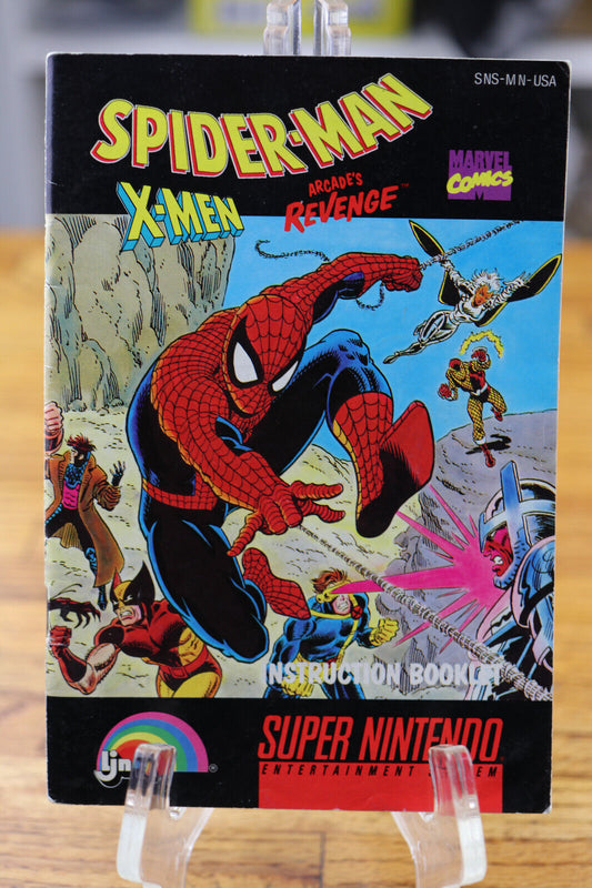 Spider-Man X-Men Arcade's Revenge SNES Super Nintendo Instruction Manual Only