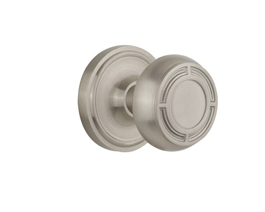 Nostalgic Classic Rosette Double Dummy Mission Door Knob in SN (NW-716701)