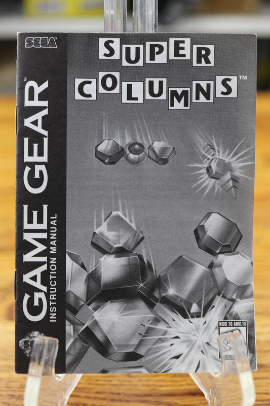 Super Columns Sega Game Gear Instruction Manual Only