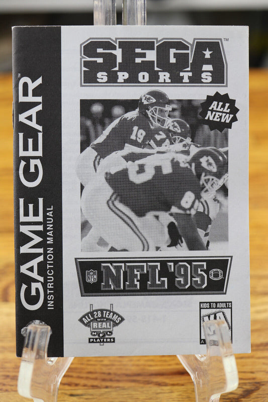 Sega Sports NFL 95 Instruction Manual ONLY for Sega Game Gear