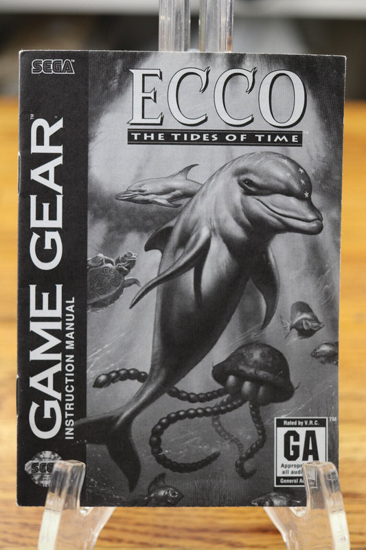 Ecco The Tides of Time Sega Game Gear Instruction Manual Only