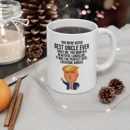 You Were Voted the Best Uncle Ever Trump Landslide Victory Novelty Coffee Mug Tea Cup