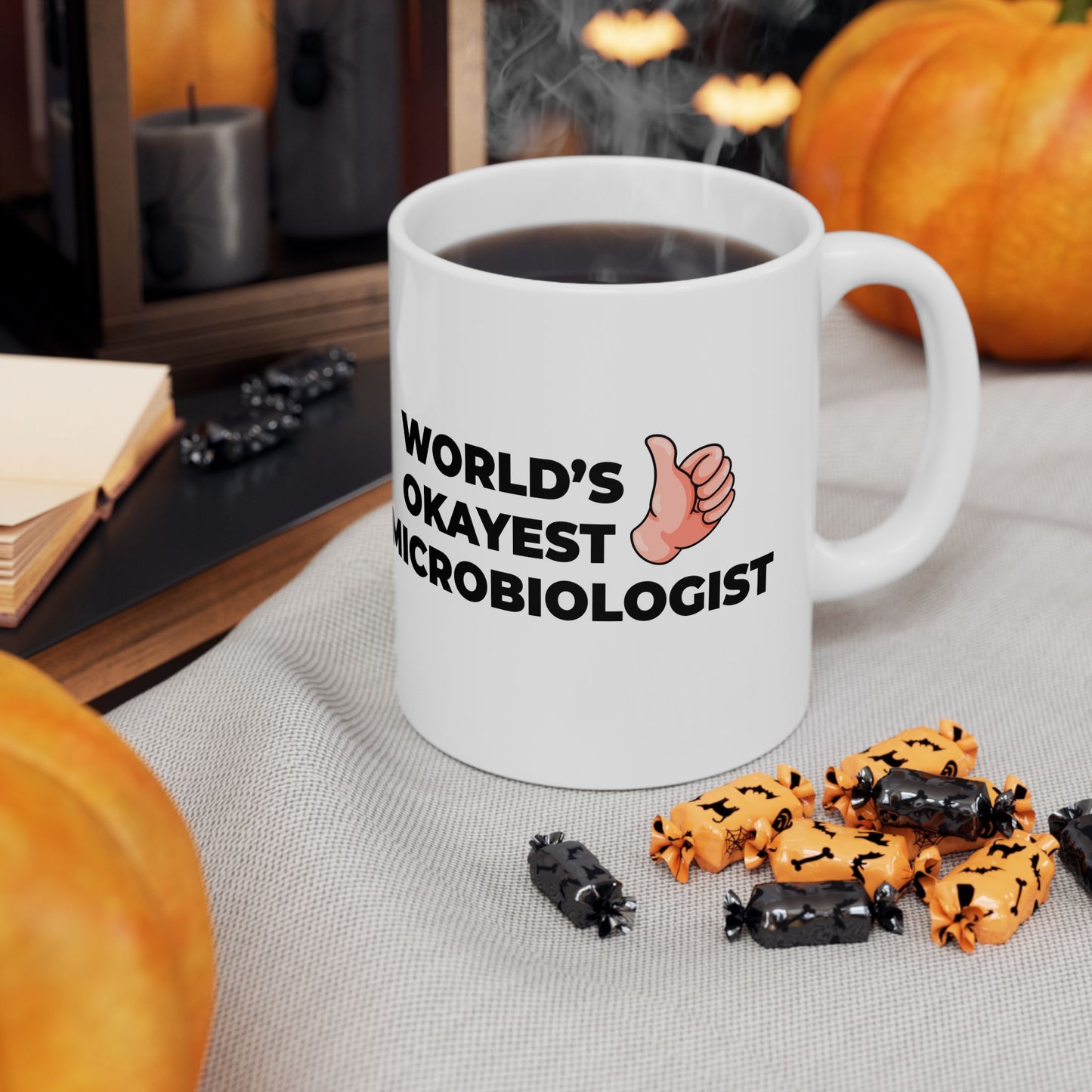 Taglines Gift Co. - World's Okayest Microbiologist 11 oz Ceramic Mug Novelty Coffee Tea Cup