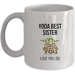 Yoda Best White Novelty Gift Mugs for Star Wars Lovers - Birthday Present, Anniversary, Valentines, Special Occasion, Family, Christmas -11oz Coffee Mug