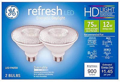 GE 43095 LED Light Bulbs, Daylight, Par 30, Short Neck, Diffused, 12 Watt, Medium Base, 2-Pk - Quantity 1