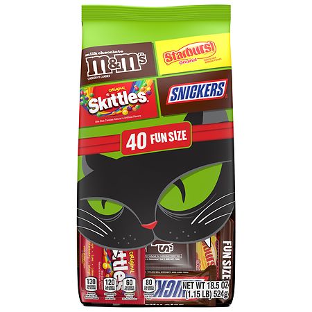 M&M's, Skittles & More Fun Size Halloween Candy Variety Pack - 40 Ct Bulk Bag
