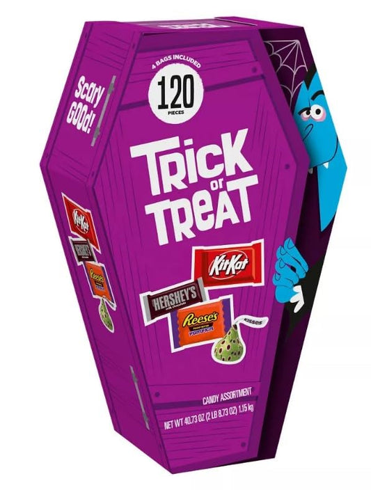 Hershey's Milk Chocolate Assorted Trick or Treat Halloween Candy Coffin Gift Box - 120pc/40.73oz