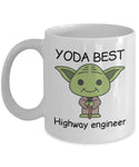 Yoda Best Highway Engineer Profession - 11oz Novelty Coffee Mug