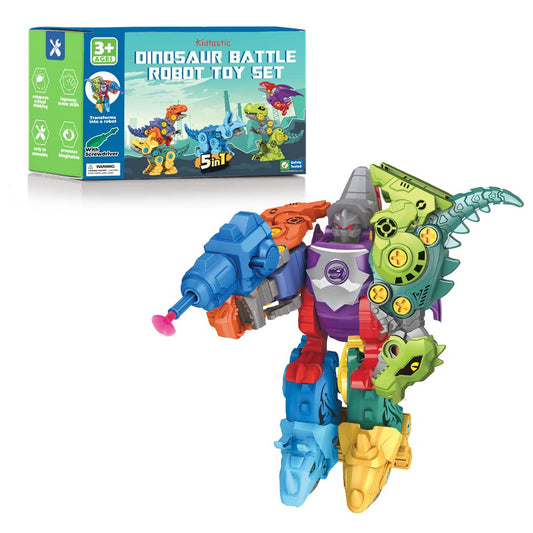 Kidtastic 5-in-1 STEM Dinosaur Robot Toy for Toddlers Ages 3-8, Preschool Learning Toys, Sensory Play for Boys and Girls, Outdoor Fun Dinosaurs Birthday Gifts