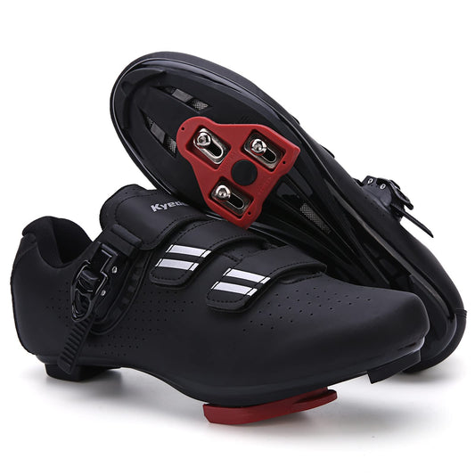 Mens Womens Cycling Shoes Compatible with Pelaton Bike Shoes Road Bike Shoes Riding Bicycle Pre-installed with Delta Cleats Clip Indoor Outdoor Pedal Size 9 Black