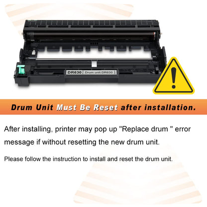 V4ink DR630+TN660 Compatible Cartridge Set Replacement for Brother DR630+TN660, 1*Drum + 2*Toner