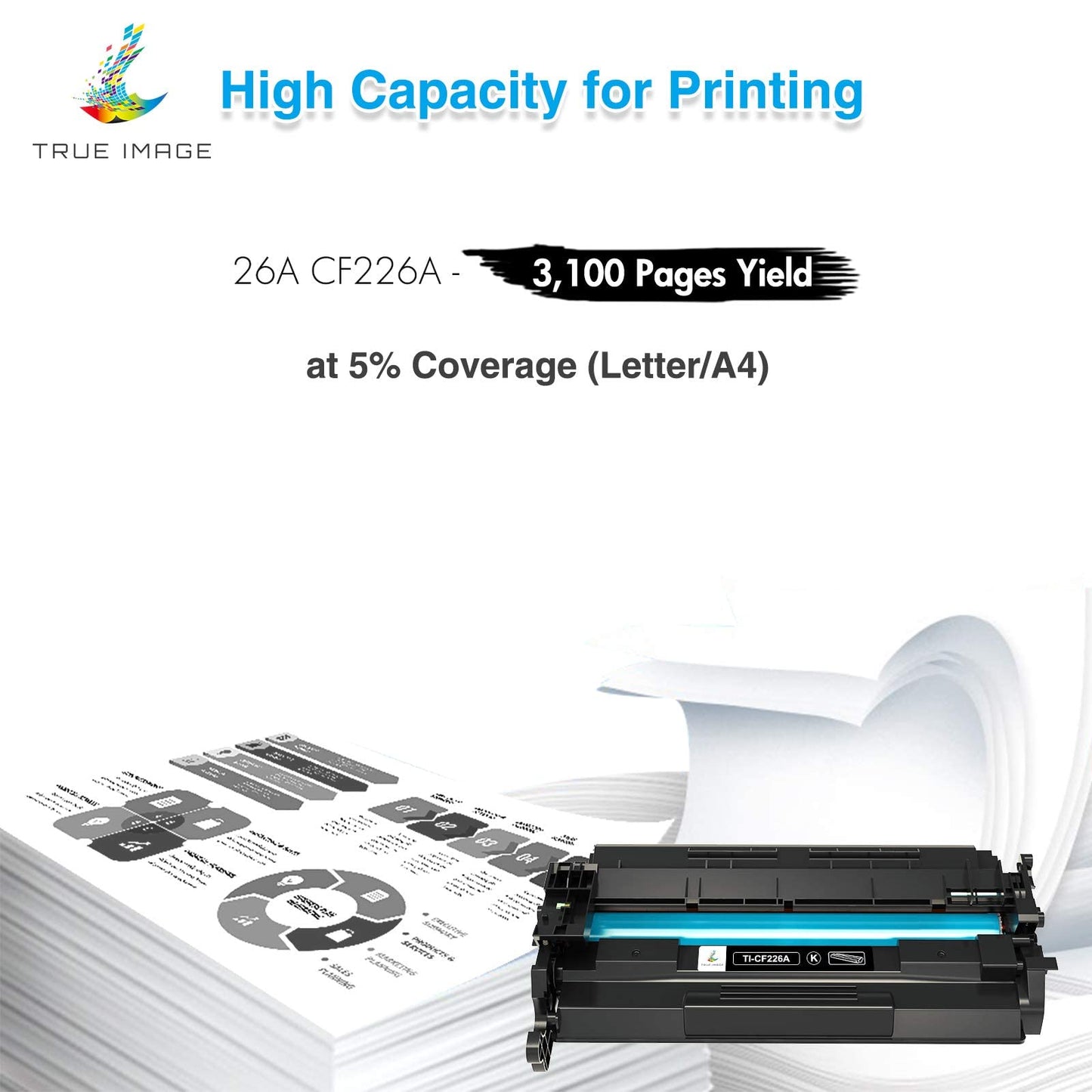 26A Toner Cartridge for HP Printer CF226A M426fdw Compatible for HP 26A Black Laserjet Toner Cartridge 26X CF226X M402n MFP M426fdw M402dn M402 M402dw M402dne M426fdn M426 M426dw Printer Ink 2 Pack