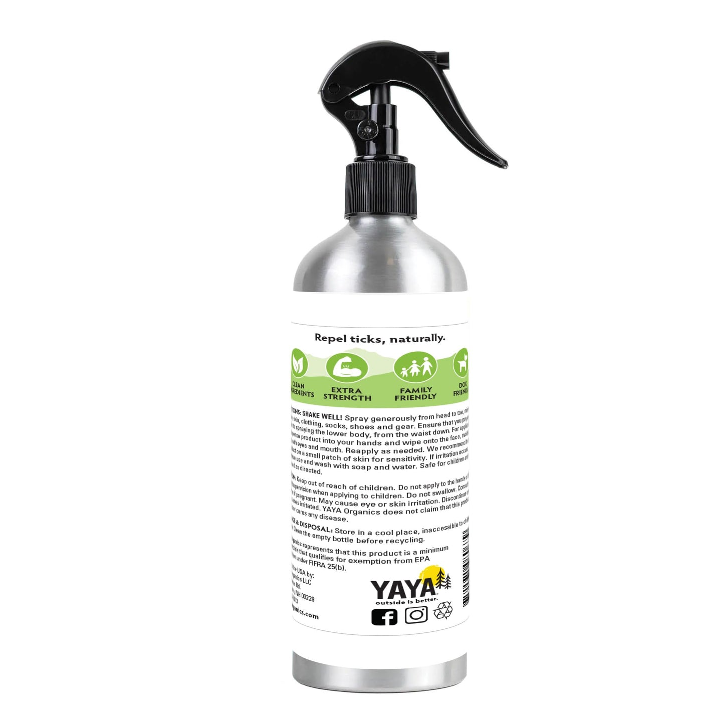 Yaya Organics Tick Ban All Natural Extra Strength Tick Repellent, 16 Oz